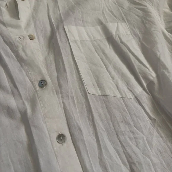 Natural Life || Oversized White Cotton Button Down Shirt Size L/XL - Picture 4 of 12